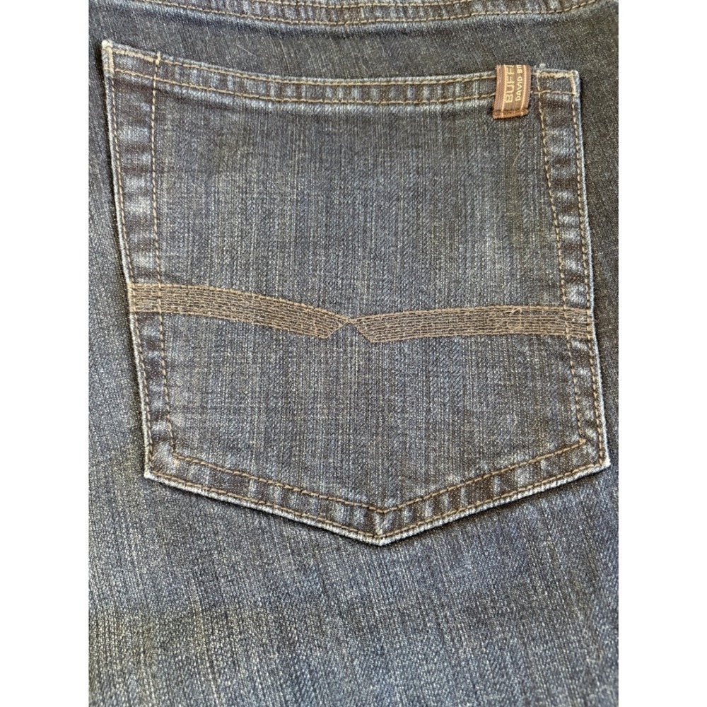 Jack Slim Straight Stretch Jeans Mens 42x32 Dark Wash Denim Pants - Picture 4 of 5